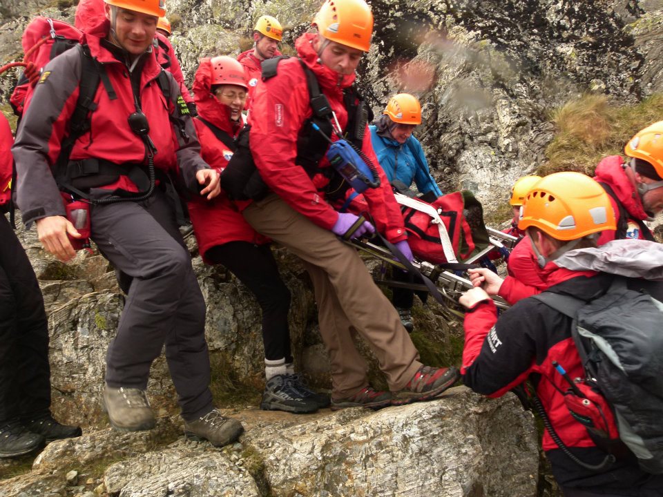 13th May 2012 Manhandling the stretcher to evacuation point