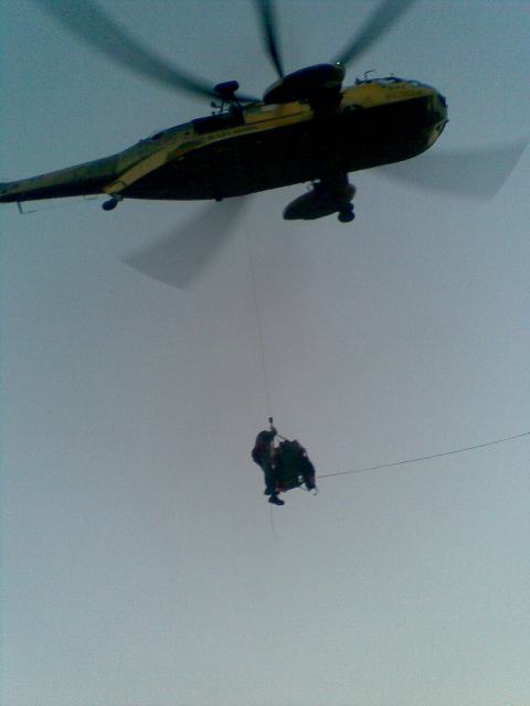 Casualty winched away