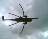 Casualty's eye view of helicopter