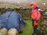 Casualty being treated in his tent